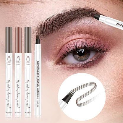 Microblading Eyebrow Pen, Waterproof Microblading Eyebrow Pen Pencil Natural Makeup Fine Stroke Eyebrow Pencil, Upgraded Eye Brown Makeup Long-Lasting Waterproof Eyebrow Pencil (Gray)
