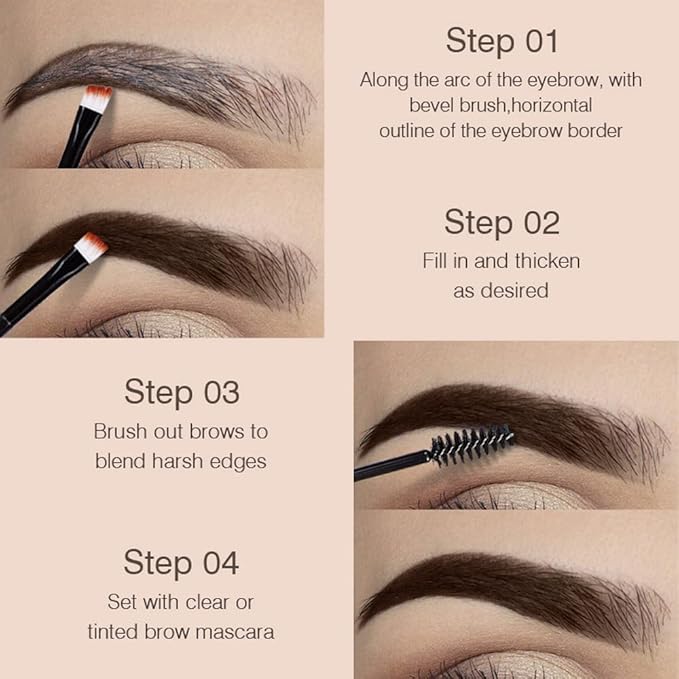 Tinted Thickening Eyebrow Mascara with Two Eyebrow Brushes,Brow Fast Sculpt,Waterproof,Transfer-proof,Eyebrow Tinting Kit- Cruelty Free - Light Medium Brown (1 Pack) (1Pc 03#Gray)