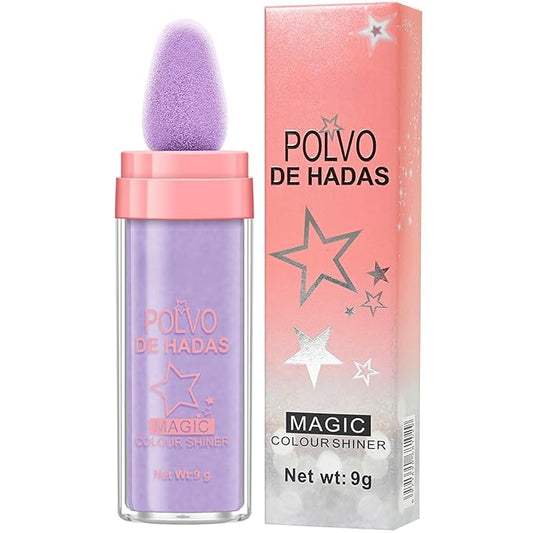 URQT Polvo De Hadas Fairy Highlight Patting Powder Highlighter Body Brightens the Natural Three-dimensional Face Powder Blusher (#04 Fantasy Purple)