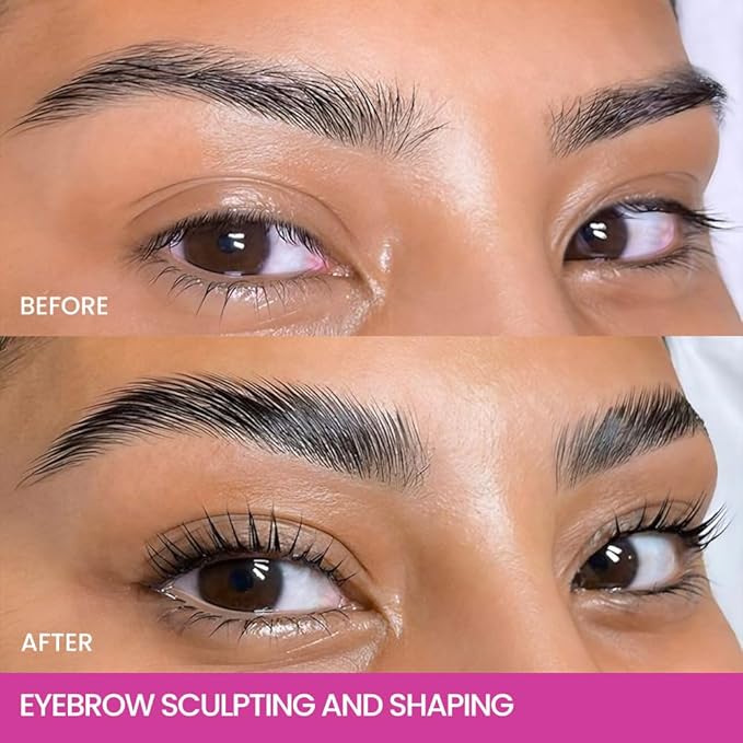 Tinted Thickening Mascara Brow, Shaping Makeup Gel,Waterproof, Transfer-proof, Brush to Fill in Eyebrows and Cover Gray Hairs - Cruelty Free (B-2Pcs 05 Black, B)