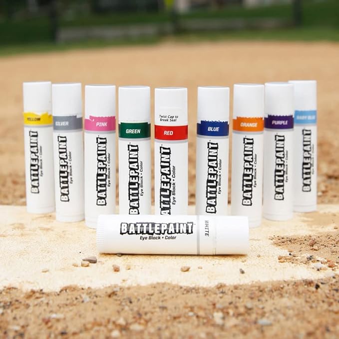 EyeBlack BattlePaint – Bright Colored Under Eye Black Grease for Pro Athletes and Super Fans – Baseball, Softball, Football – 1 Stick – Pink