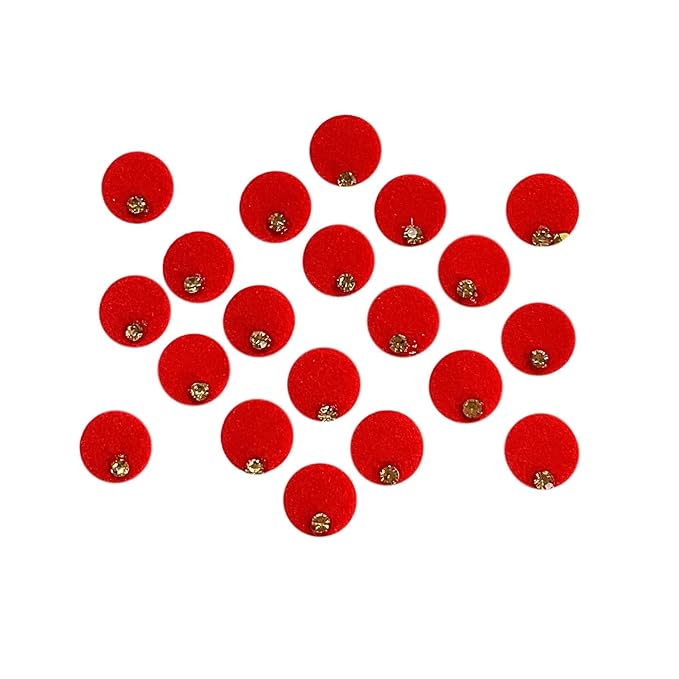 Indian Red Color Velvet Dot Bindi Tattoo Stickers Adhesive Body Jewelry Indian Daily Use Forehead Bindi Round Dot..