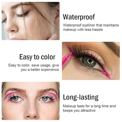 evpct Rose Red Gel Eyeliner Pencil for Women Waterline Waterproof Smudge Proof Eye Makeup Liners, Red Mascara Eye Liner Gel Liner Eyeliner with Sharpener delineador de ojos contra el agua 21