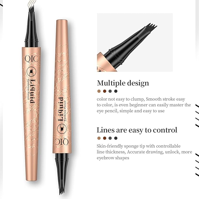 Eyebrow Pencil,Waterproof Microblade Eyebrow Pen,Liquid Waterproof Eyebrow Pencil,Smudge-Proof Brow Pencil Long-Lasting, Natural Looking Eye Makeup Eyebrow Pen(04# Natural Black)