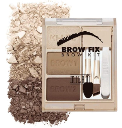 Milani Brow Fix Kit - Vegan, Cruelty-Free Eyebrow Color that Fills and Shapes Brows (Medium)