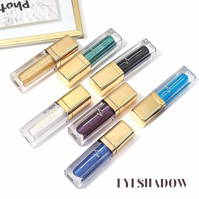 Kilshye Glitter Liquid Eyeshadow Shimmer Eye Shadow Metallic Eyeshadows High Pigment Eyes Shadow Long Lasting Waterproof Eyes Liquid Makeup for Women and Girls Pack of 1 (C- Green 18)
