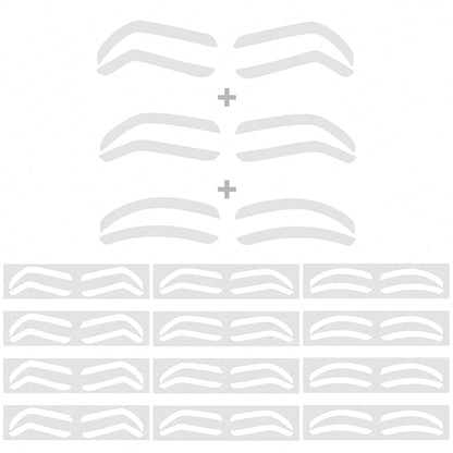 2 Bags Airbrush Eyebrow Design Stickers Stencils, Disposable Semi-permanent Auxiliary Stickers, Airbrush Brow Shaping Mapping Guide Tape Air Brush Templates for Tinting Makeup (D Type -2Bags- 24Pairs)