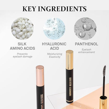 Lengthening Waterproof Mascara & Gentle Remover Bundle – Long & Curl Mascara - Quick & Easy Removal for Sensitive Eyes