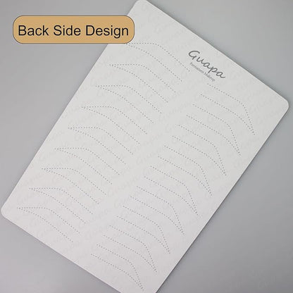 3 pcs White Microblading Hairstroke Practice Skin Hair strokes Pattern Pre-printed Silicone Practice Pad Permanent Makeup Eyebrow Tattoo Latex (9 Pairs Hairstroke Outlines)