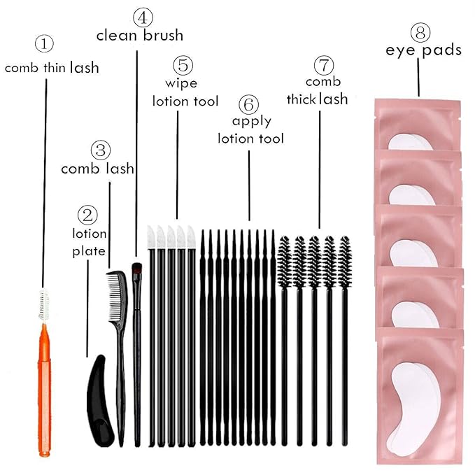 Libeauty Lash Lift And Tint Tools, Lash Lifting supplies, Brow Lamination Tools, DIY Eyelash Lifting Accessories At Home, Full Lash and Brow Brush Kit (Lash And Brow Accessories For Lift and Tint)
