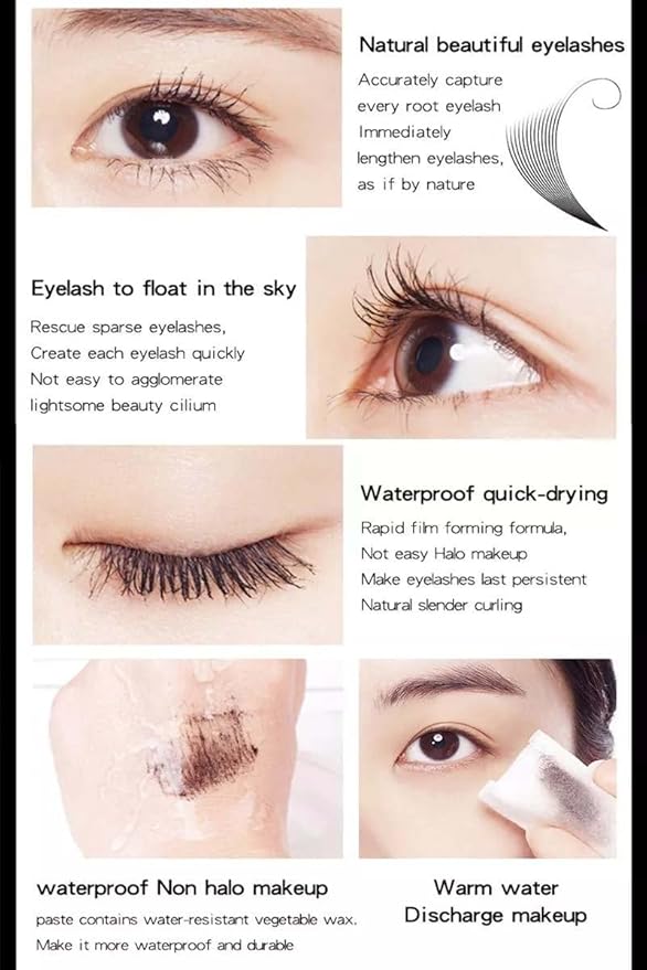 4D Silk Fiber Eyelash Mascara, Waterproof & Long-Lasting Mascara Black Volume