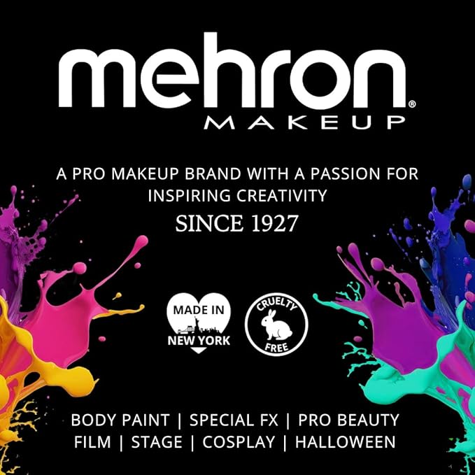 Mehron Makeup Paradise FX Neon UV Glow 8 Color Palette | Magnetic Refillable Special Effects Paint Palette | Professional Water Activated Paint for Raves, Costumes, SFX, Halloween, & Cosplay