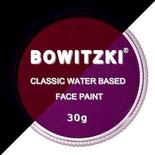 Bowitzki 30g Professional Face Paint Body Paint Water Based Face painting Makeup Safe for Kids and Adults Split Cake Single Color (Neon Pueple)