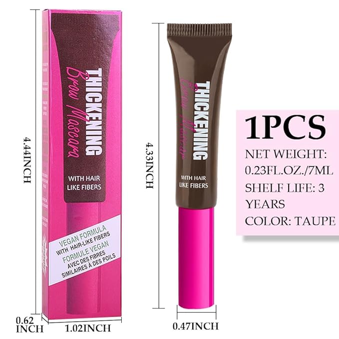 Tinted Thickening Brow Mascara,Brow Fast Sculpt,Waterproof, Transfer-proof, Brush to Fill in Eyebrows and Cover Gray Hairs - Cruelty Free - Light Medium Brown (1pc 07 Espresso)