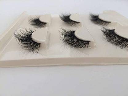 Imported Korea Fiber Faux Mink False Eye lashes Handmade Reusable Long Cross Volume Dramatic Lashes Natural Look Makeup Thick Black Fake EyeLashes