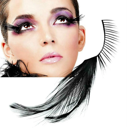 halloween Feather Eyelashes witch makeup Cat eyes Black tail Lashes extension wedding Show Halloween Cosplay Wedding false lashes drama theatre model Hand-made Luxury Fashion Fake Lashes
