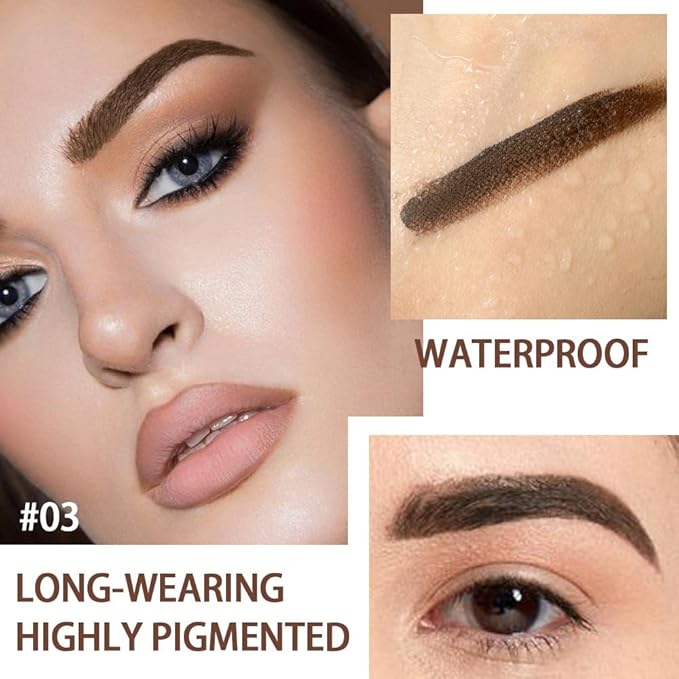 Tinted Thickening Eyebrow Mascara with Two Eyebrow Brushes,Brow Fast Sculpt,Waterproof,Transfer-proof,Eyebrow Tinting Kit- Cruelty Free - Light Medium Brown (2 Pack) (02#Reddish Brown &03#Gray)