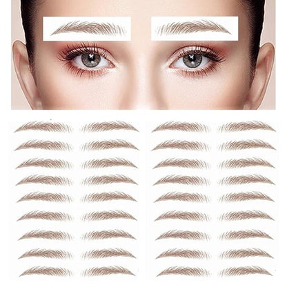 40 Pairs 6D Hair-Like Eyebrow Stickers Waterproof Natural Fake Tattoo Eyebrows Transfers Temporary Brow Tattoo Peel Off Grooming Shaping Sticker for Woman Makeup Tool