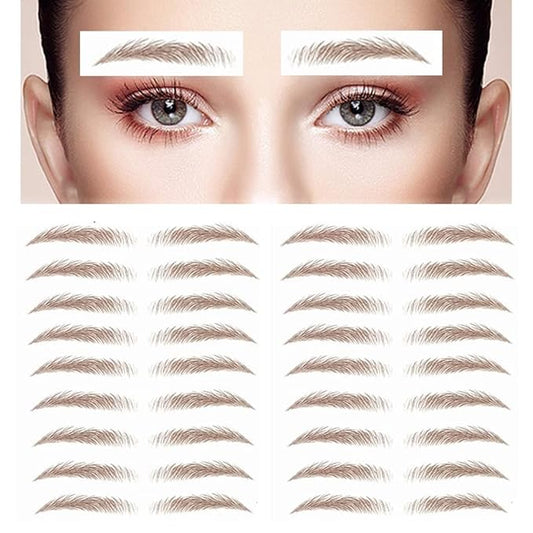 40 Pairs 6D Hair-Like Eyebrow Stickers Waterproof Natural Fake Tattoo Eyebrows Transfers Temporary Brow Tattoo Peel Off Grooming Shaping Sticker for Woman Makeup Tool