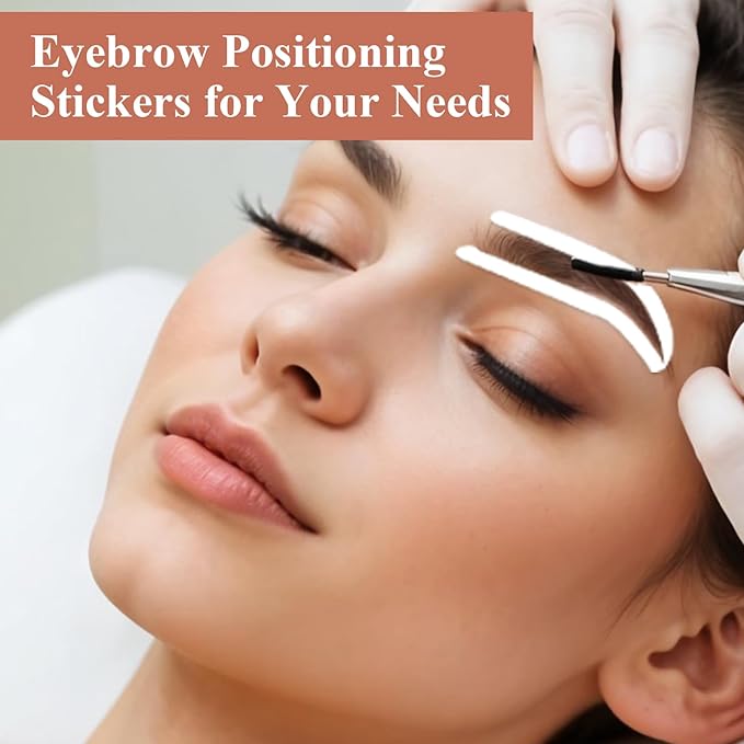 24Pairs Eye Brow Stencils for Women, Adhesive Eyebrow Stencil Stickers Disposable, Eyebrow Shaping Tape Strips, Airbrush Eyebrow Stencils Mapping Guides Brow Template for Older Women Tinting - 3Shapes