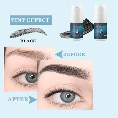 Lash Lift Kit & Brow Lamination Kit with Black Color, Salon-Quality Eyelash Perm Kit with Long Lasting Safe and Effective Result, Eyelash Curing Easy for Beginner