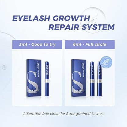 SACE LADY Eyelash Growth Serum for Longer Thicker and Fuller Lashes, Lash & Brow Enhancing Serum with Natural & Gentle Formula No Darken Eyelids, Eyelash Extensions 3ml