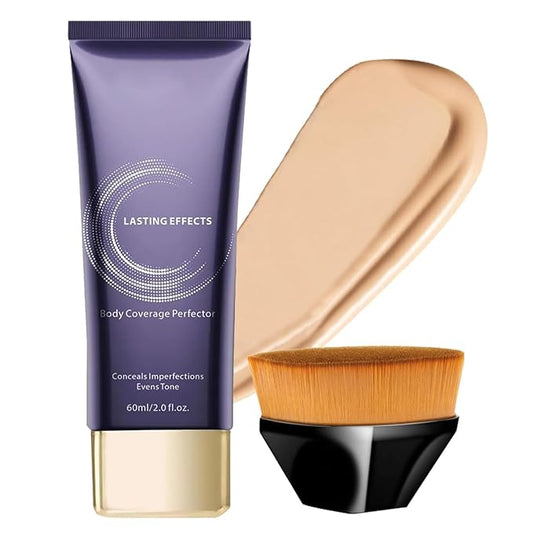 All Over Complexion Perfector,Body Coverage Perfector, Waterproof No Transfer Tattoo Cover Up Makeup, Body and Leg Makeup (Brush Included)