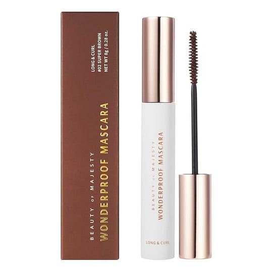 BOM WONDERPROOF MASCARA LONG & CURL Dual Purpose Length Volume Skinny Wand Light Gel Texture (SUPER BROWN)
