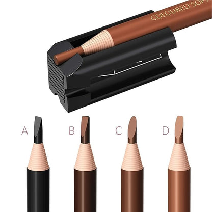 Microblading Supplies 12-PC Waterproof Eyebrow Pencil and 4-in-1 Duckbill-Shape Eyebrow Pencil Sharpener Bundle with Blade For Marking, Filling And Outlining, And Permanent Makeup