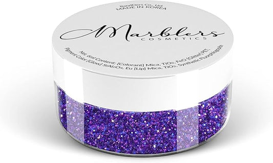 MARBLERS Twinkle Glitter [Pansy Purple] 0.18oz (5g) | Fine | Non-Toxic, Vegan, Cruelty-Free | Eyeshadow, Body Butter, Nail Polish, Nail Art | Party, Body, Face, Hair Makeup