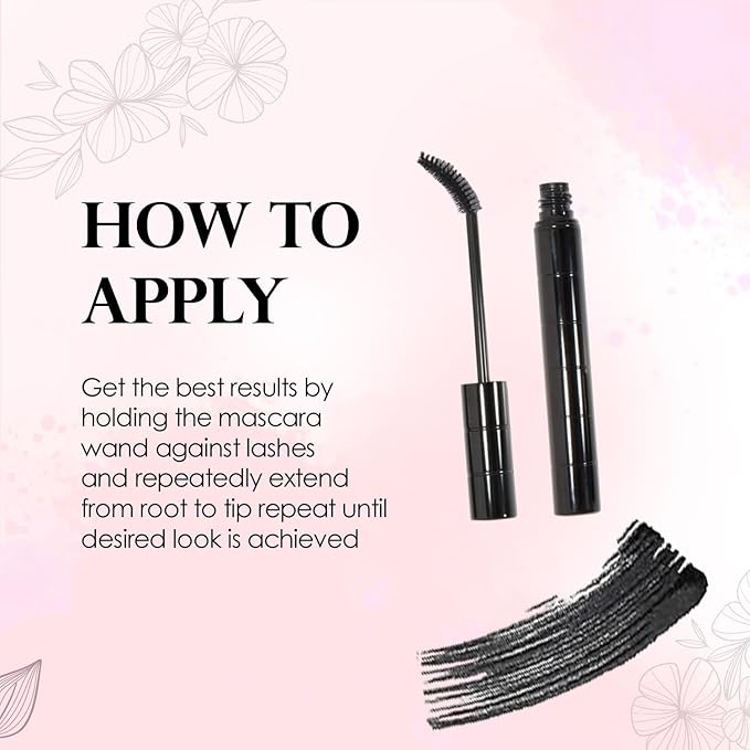 Vera Moore Mascara for Ultimate Volume & Long Lashes, Telescopic & Tubing Options, High-Definition Finish, Smudge-Proof, All-Day Wear, Easy Removal (Brown, 0.28 oz)