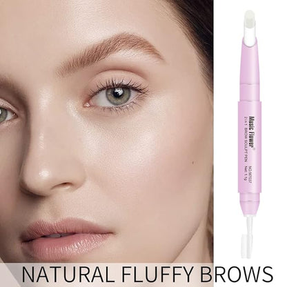 Eyebrow Pencil - Black Dual Ended Brow Pen & Eyebrow Wax Pen, Waterproof Smudge Proof Long Lasting Eyebrow Pen, Eyebrow Waxing Shaping Clear Eye Makeup Kit