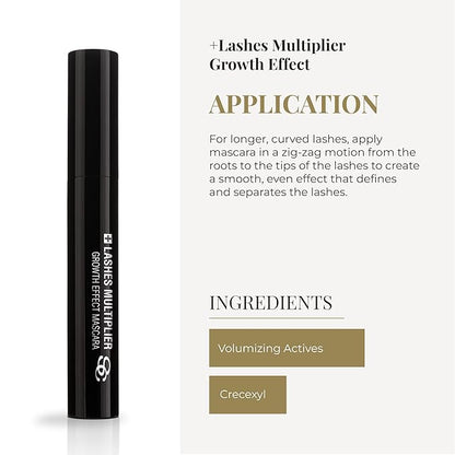 SALERM - Mascara - +Lashes Multiplier - 9 ml - Curls and Lengthens Lashes - No Clumping - Enhances Lash Growth - Intense Black Color