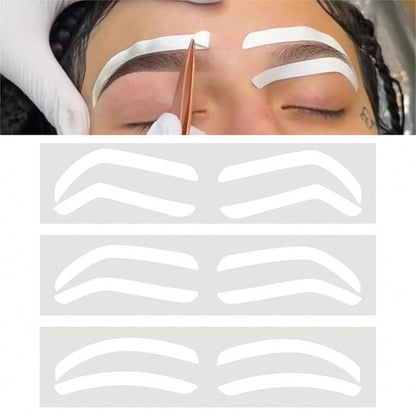 2 Bags Airbrush Eyebrow Design Stickers Stencils, Disposable Semi-permanent Auxiliary Stickers, Airbrush Brow Shaping Mapping Guide Tape Air Brush Templates for Tinting Makeup (D Type -2Bags- 24Pairs)