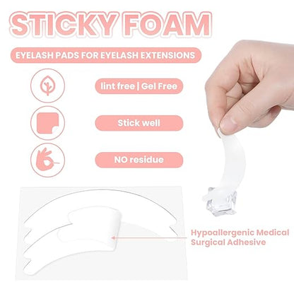 100 Pairs Eyelash Under Eye Pads for Lash Extensions Lint Free Eyelash Tech Supplies Sticky Eye Lash Lift Patches No Tape Needed Fit Most Eye Shape Must Haves Beauty Tool for Eyelash Women