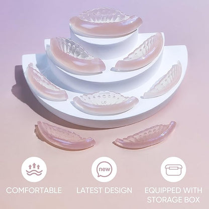 Lash Lift Pads Silicone Eyelash Lift Pads Super Sticky Soft Perfect with Lash Lift Balm Glue Reusable Lash Lifting Pads (Pink)