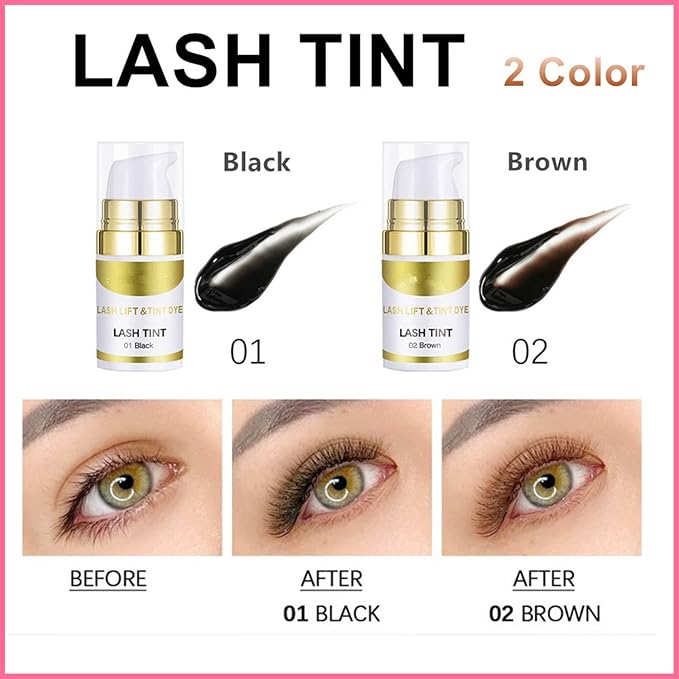 Lash Lift Kit Professional, [ 6 IN 1 UPGRADED Version ] at Home Lash Lift Kit with Detailed Instructions Easy for Beginner DIY Use, Lash Perm Kit, Eyelash Lift Kit 5 Pairs (Brown + Black)