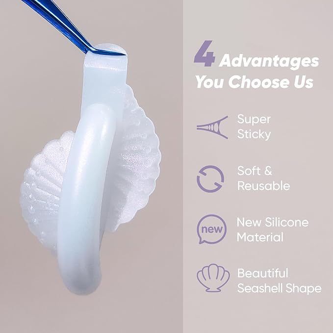 Lash Lift Shields Eyelash Perm Pads Silicone 16Pcs / 8 Sizes Lash Lift Rods Reusable Lifting Pads (White Peal)