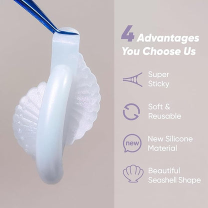Lash Lift Shields Eyelash Perm Pads Silicone 16Pcs / 8 Sizes Lash Lift Rods Reusable Lifting Pads (White Peal)