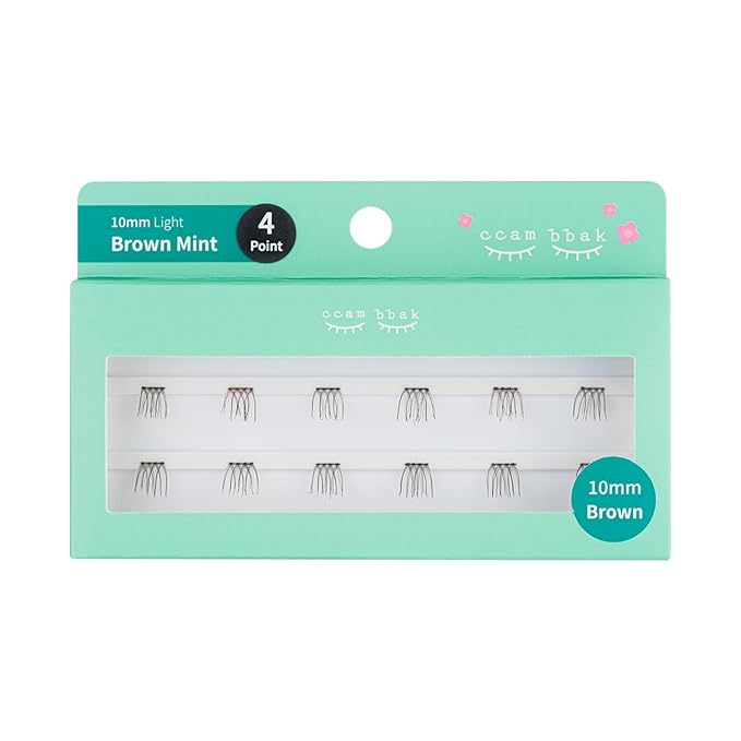 CCAMBBAK Original Looks So Natural False Eyelashes Handmade Lightweight Individual Lashes Extension Lengthening Wisps - Featherlight Synthetic Reusable (10mm Light (Brown), 4 Point)