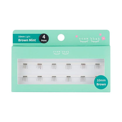 CCAMBBAK Original Looks So Natural False Eyelashes Handmade Lightweight Individual Lashes Extension Lengthening Wisps - Featherlight Synthetic Reusable (10mm Light (Brown), 4 Point)