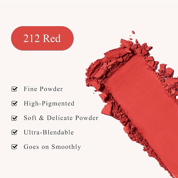 Single Red Eyeshadow, Pressed Powder Matte Eye-Shadow Palette Make-up, Blendable Long Lasting High Pigment Red Eye Makeup Halloween Eye Paint & Face Body Paint