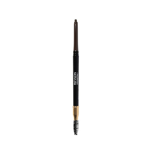 Revlon Eyebrow Pencil, Colorstay Eye Makeup with Eyebrow Spoolie, Waterproof, Longwearing Angled Precision Tip, 220 Dark Brown, 0.01 Oz