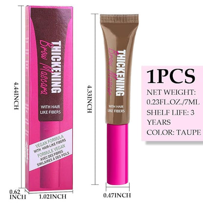 Tinted Thickening Brow Mascara,Brow Fast Sculpt,Waterproof, Transfer-proof, Brush to Fill in Eyebrows and Cover Gray Hairs - Cruelty Free - Light Medium Brown (1pc 06 Brunette)