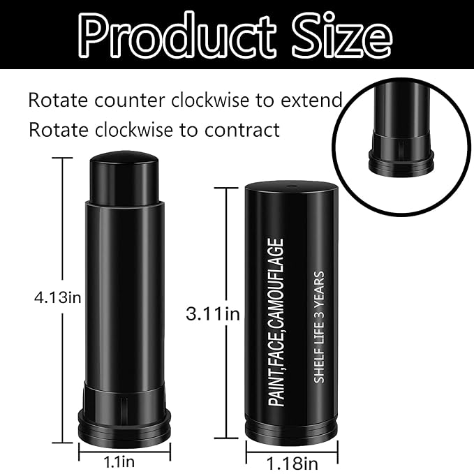 Eye Stick (Black) for Sports, Easy to Color Black Face Makeup Eye Stick Football/Baseball/Softball/Lacrosse Cosplay Makeup Accessories (3 Pcs)