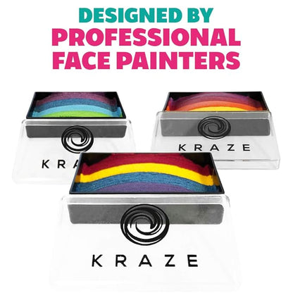 Kraze FX Dome Stroke - Pixie (25 gm), Professional 1-Stroke Split Cake, Hypoallergenic, Non-Toxic, Water Activated Face & Body Painting Makeup Supplies for Sensitive Skin, Kid Safe, Adults