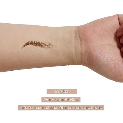 Brown Eyebrow Tattoo 66 Pairs, Hair-Like Popular Fake Eyebrows Waterproof Lasting 4D Realistic Makeup Tattoo Arch Style, Eyebrow Transfer Stickers for Women Girls