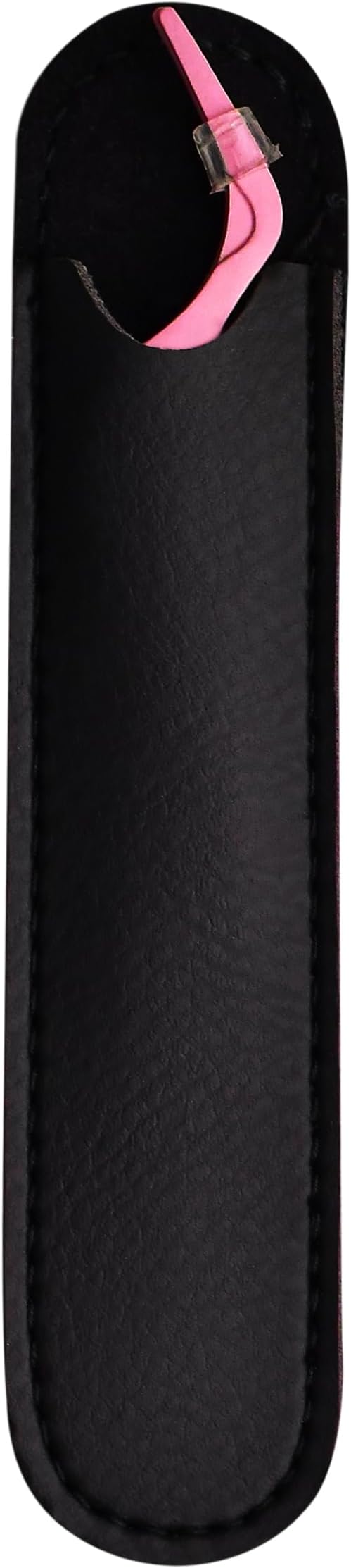 Eyelash Applicator Tool in Leather Case -Best Lash Cluster Applicator-with Stainless Steel Curved Design Lash Applicator Use for Wisps Lashes(Nude) (Baby Pink)