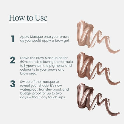 Wonderskin Wonder Blading Brow Stain & Go Masque - Long Lasting Eye Brow Tint, Transfer Proof and Smudge Proof Eyebrow Tint Stain (Brunette)