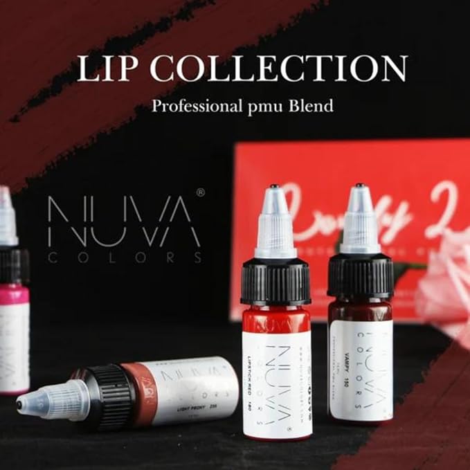 PMU Pigment, Customizable, Cool Undertone for Lip Blushing & More, Vegan, Made in USA (8-Pack)